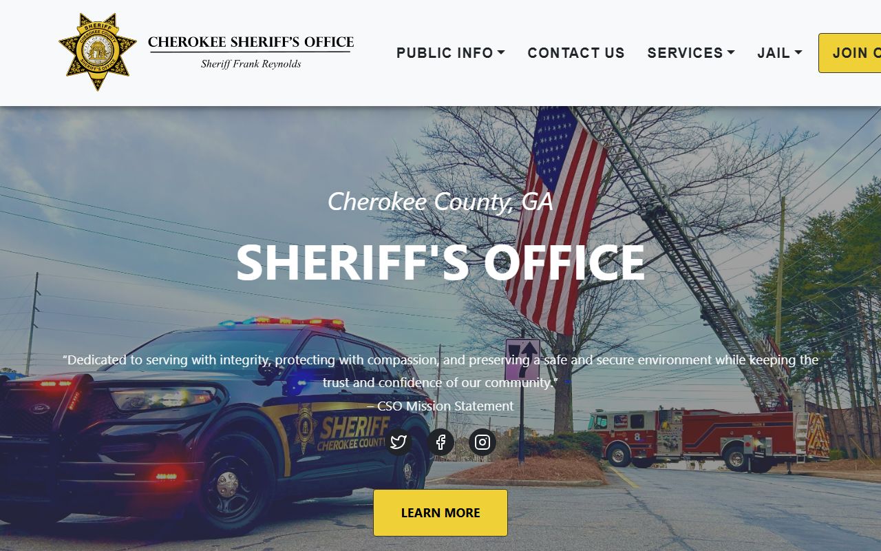 Cherokee County inmate population sheriff home and jail menu